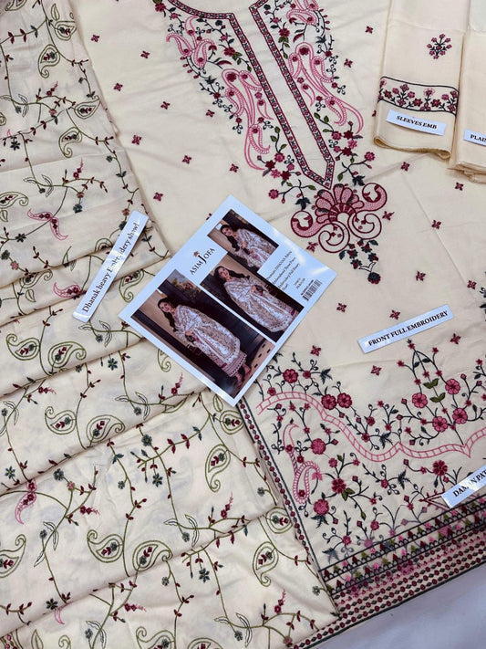 ASIM JOFA DHANAK WITH DHANAK EMBROIDERY SHAWL