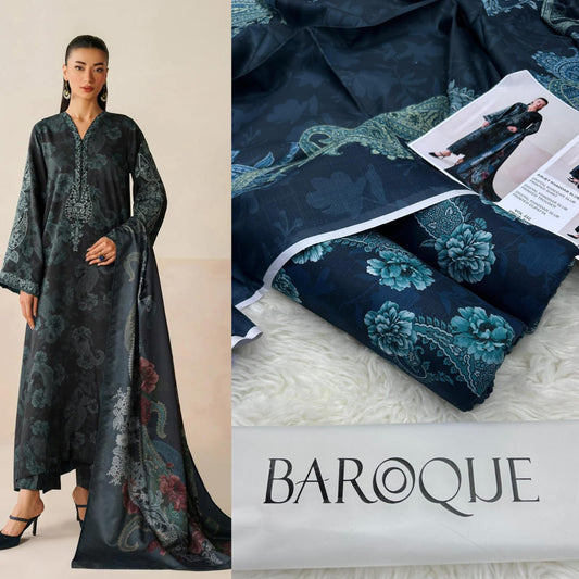 BAROQUE KHADDAR DIGITAL PRINT VOLUME 3Pc