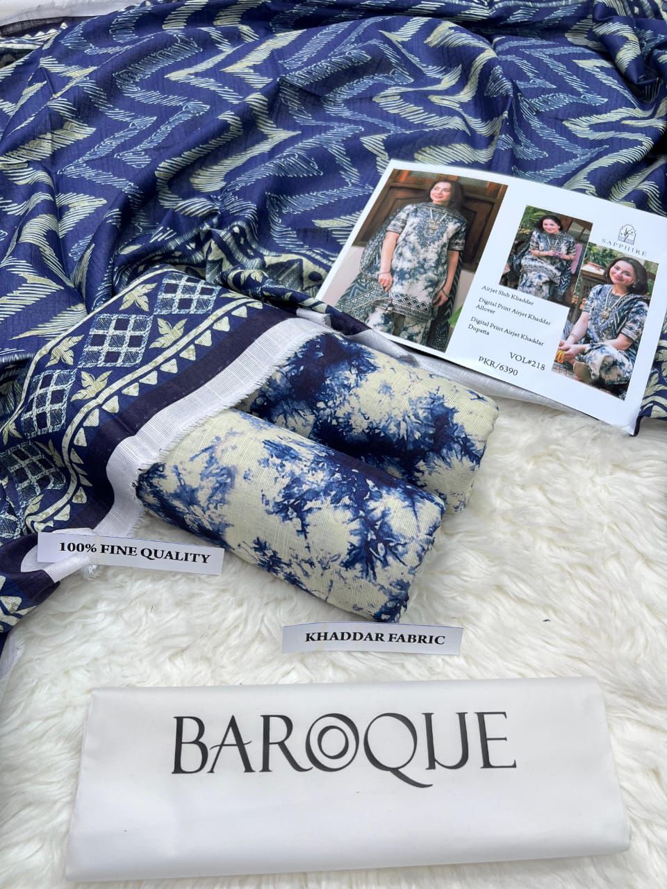 BAROQUE KHADDAR DIGITAL PRINT VOLUME 3Pc