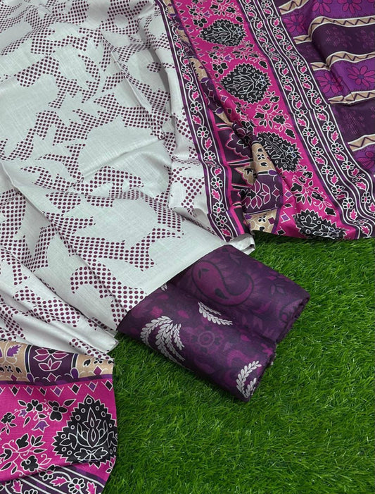 BAROQUE KHADDAR DIGITAL PRINT VOLUME 3Pc