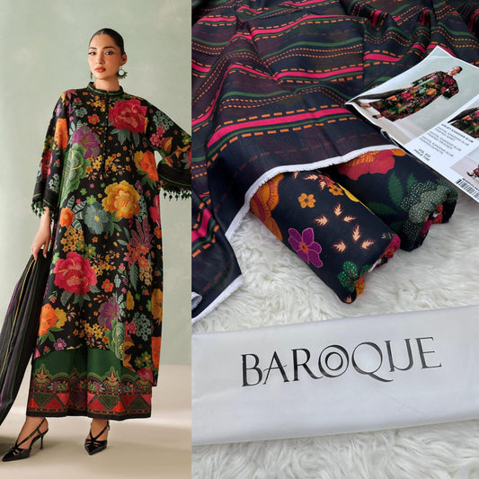 BAROQUE KHADDAR DIGITAL PRINT VOLUME 3Pc