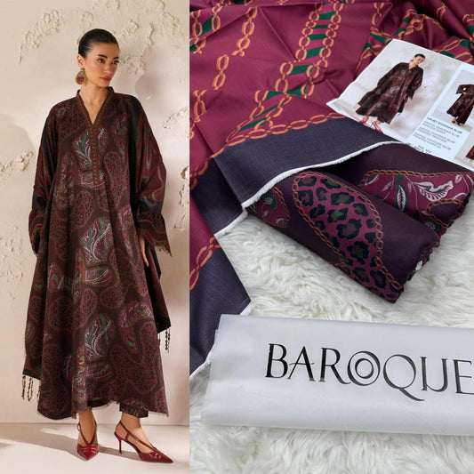 BAROQUE KHADDAR DIGITAL PRINT VOLUME 3Pc