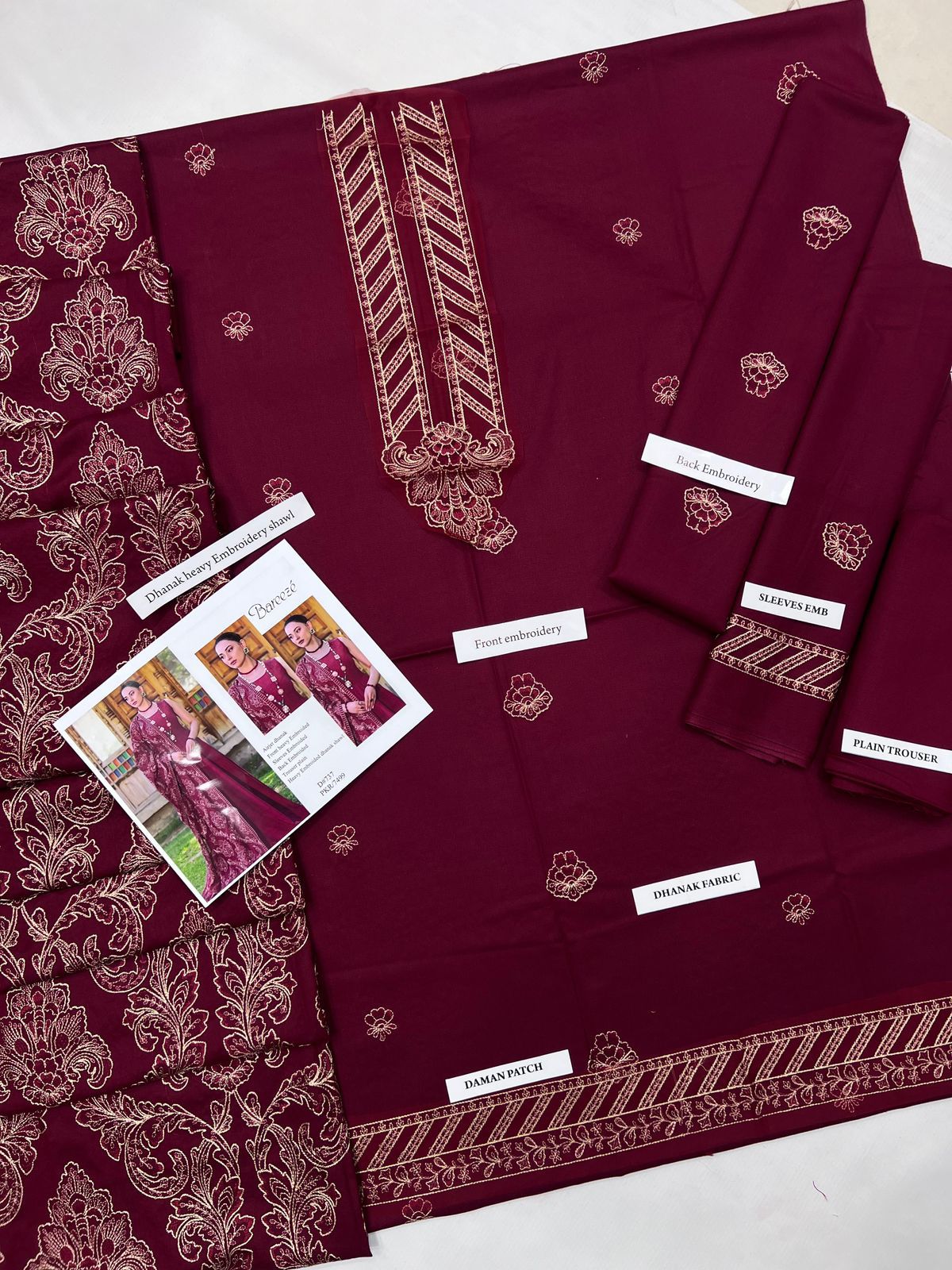 BAREEZE WITH FULL HEAVY SHAWL    PREMIUM DHANAK