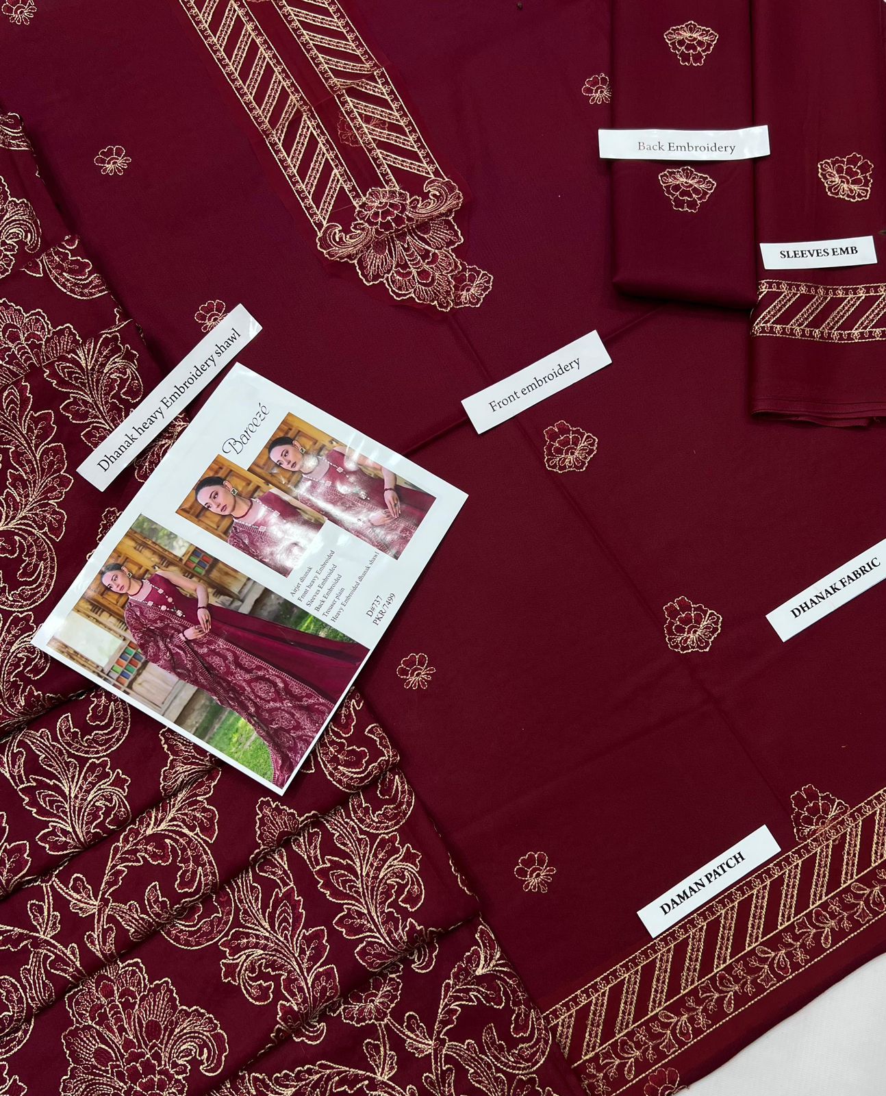 BAREEZE WITH FULL HEAVY SHAWL    PREMIUM DHANAK