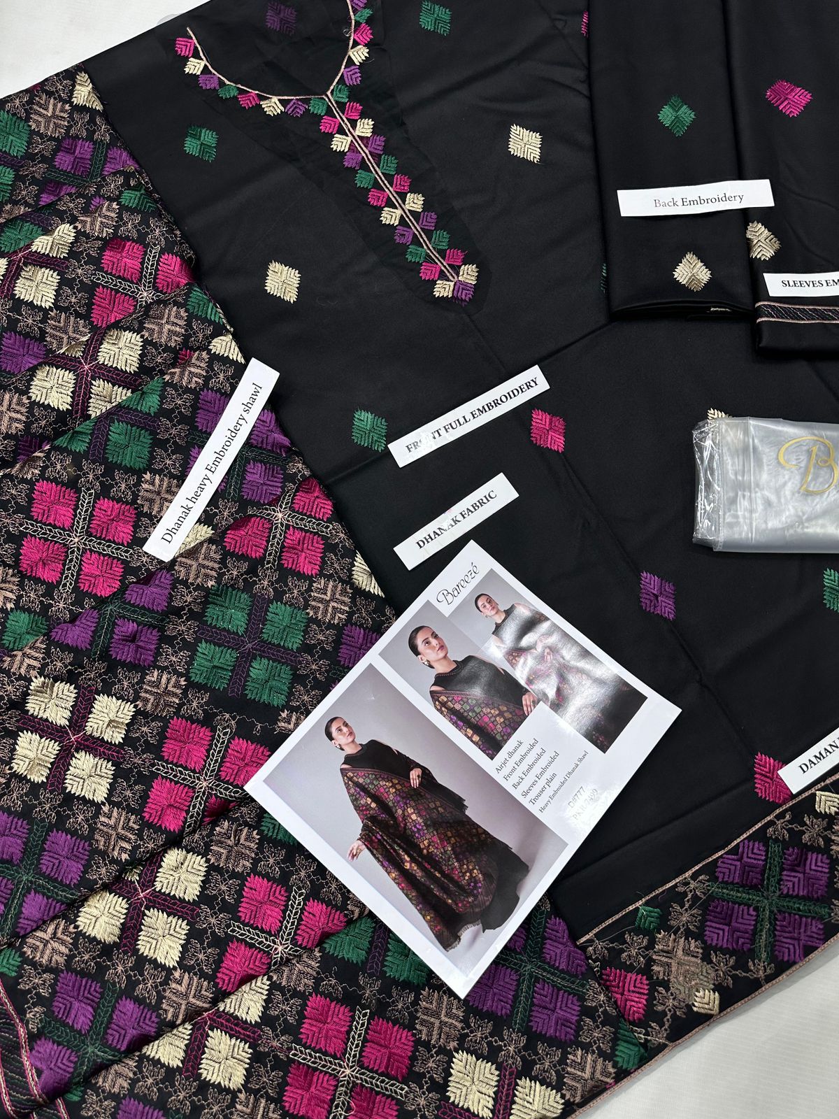 BAREEZE WITH FULL HEAVY SHAWL    PREMIUM DHANAK