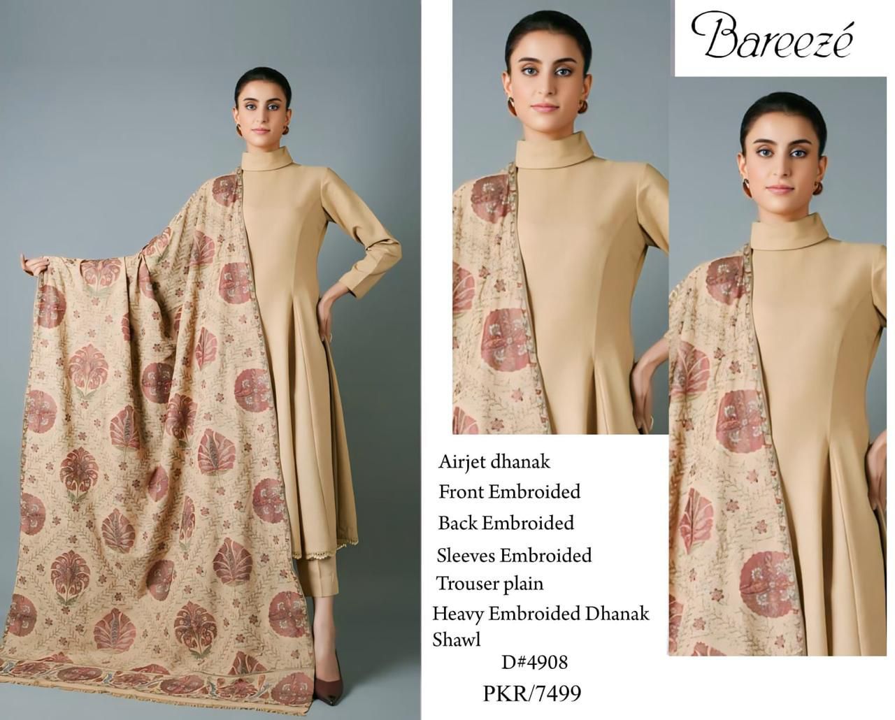 BAREEZE WITH FULL HEAVY SHAWL    PREMIUM DHANAK