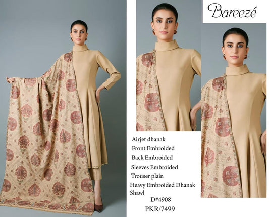 BAREEZE WITH FULL HEAVY SHAWL    PREMIUM DHANAK