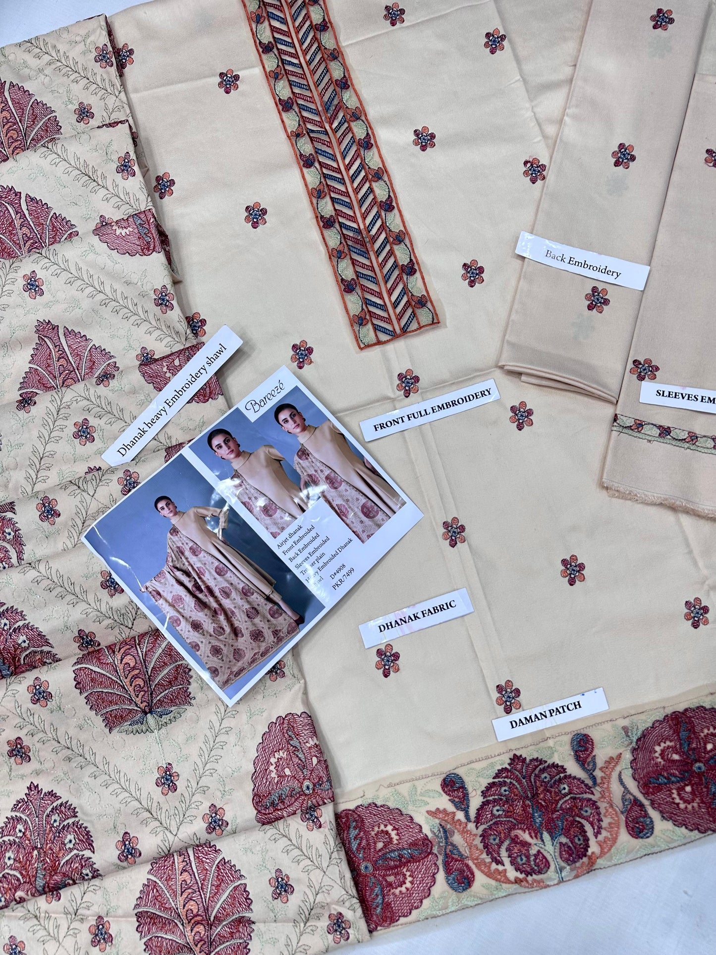 BAREEZE WITH FULL HEAVY SHAWL    PREMIUM DHANAK