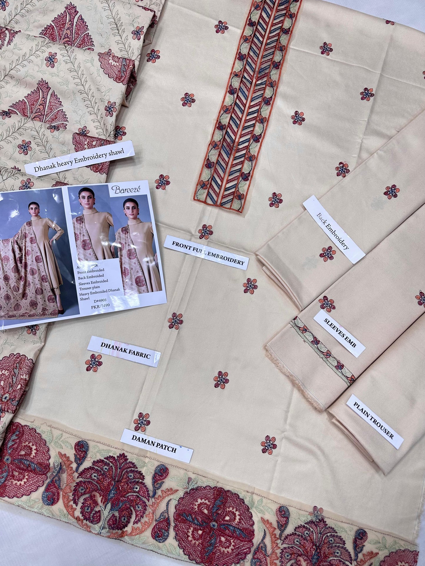 BAREEZE WITH FULL HEAVY SHAWL    PREMIUM DHANAK