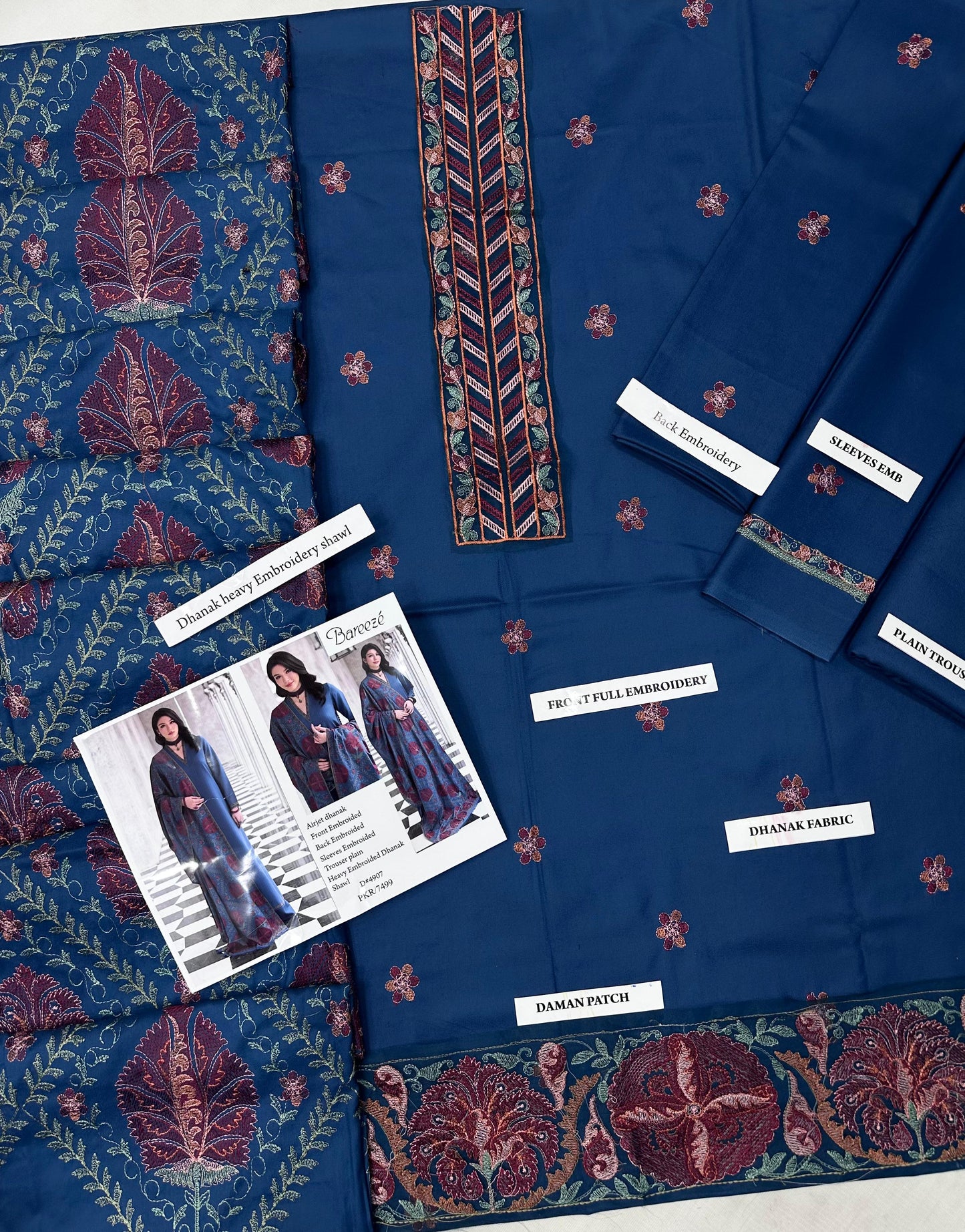 BAREEZE WITH FULL HEAVY SHAWL    PREMIUM DHANAK