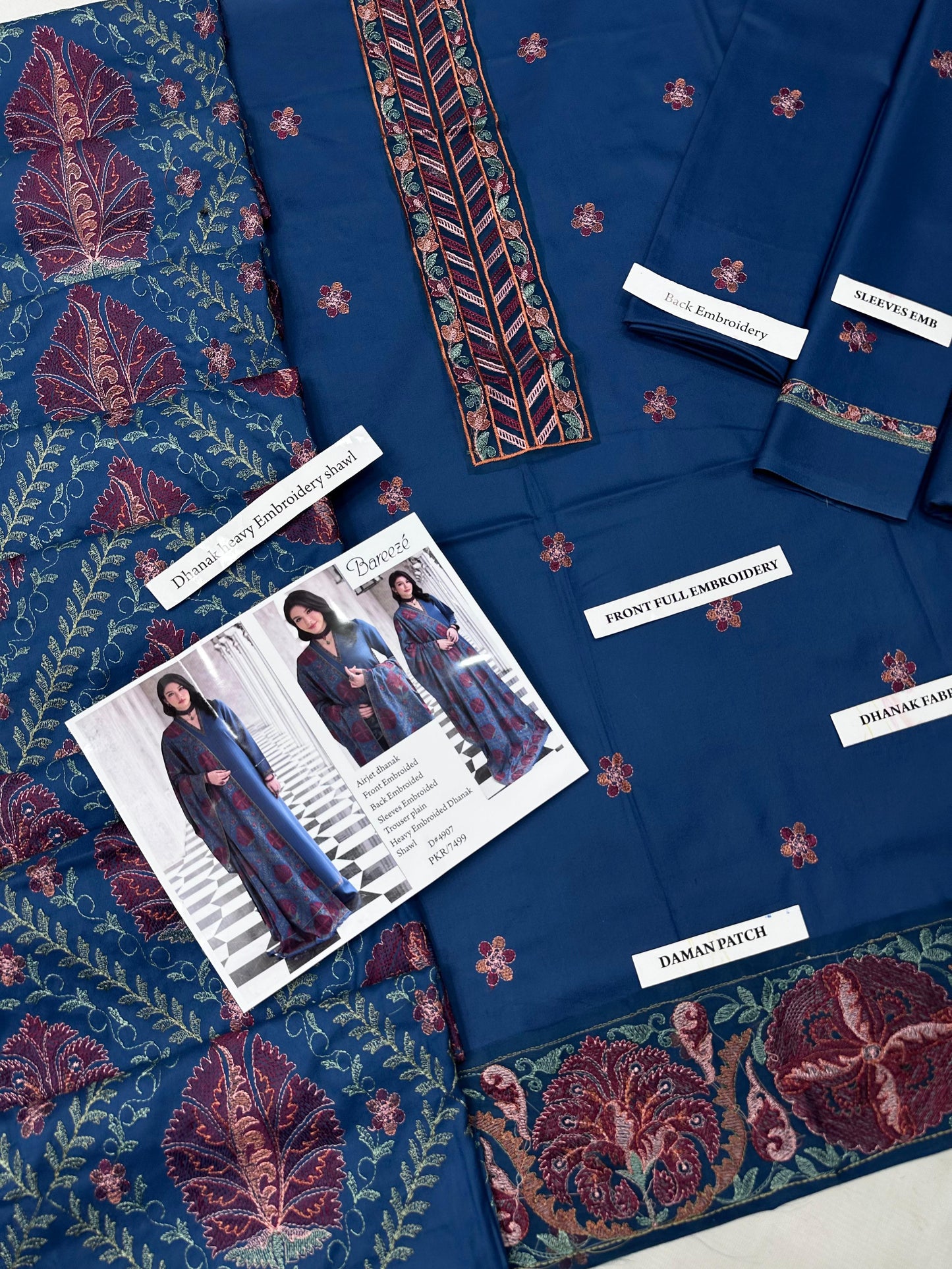 BAREEZE WITH FULL HEAVY SHAWL    PREMIUM DHANAK