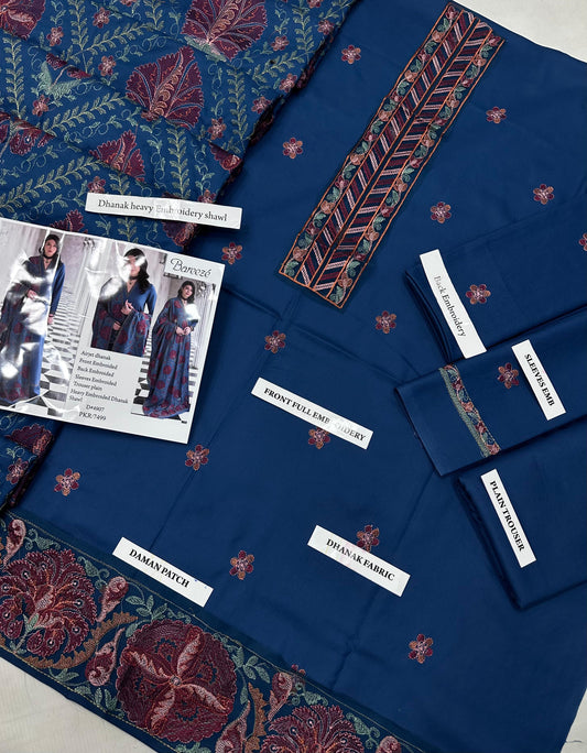 BAREEZE WITH FULL HEAVY SHAWL    PREMIUM DHANAK