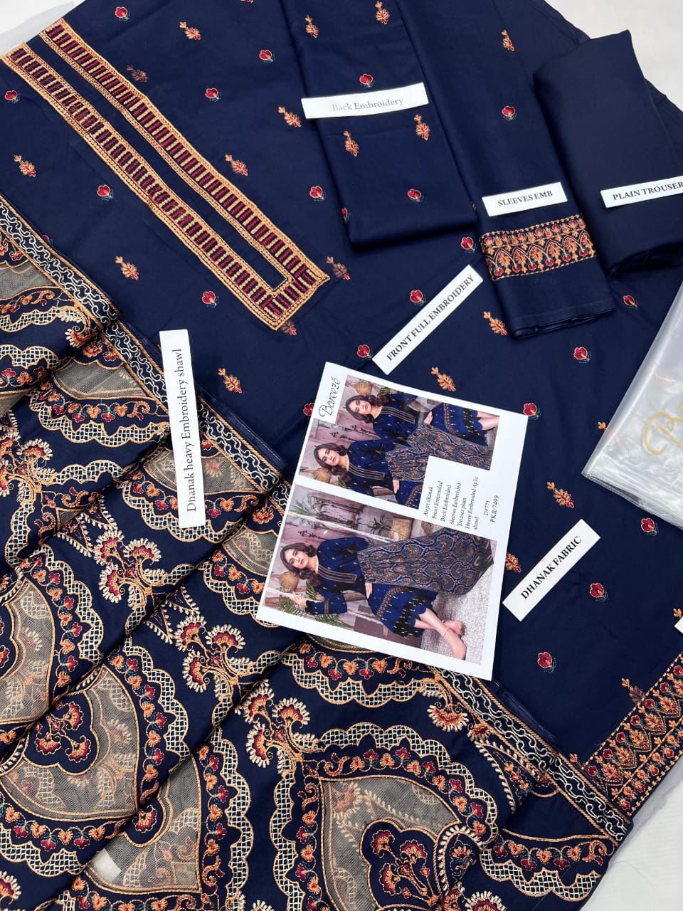 BAREEZE WITH FULL HEAVY APLIC SHAWL