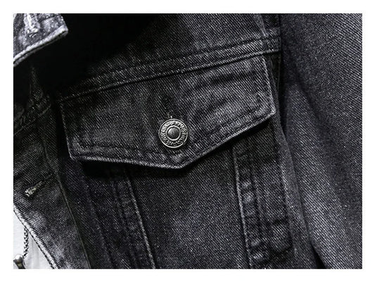 Men's Denim Jacket Classic Retro Color Fashionable Trendy Jacket Suitable Young Couples all Season
