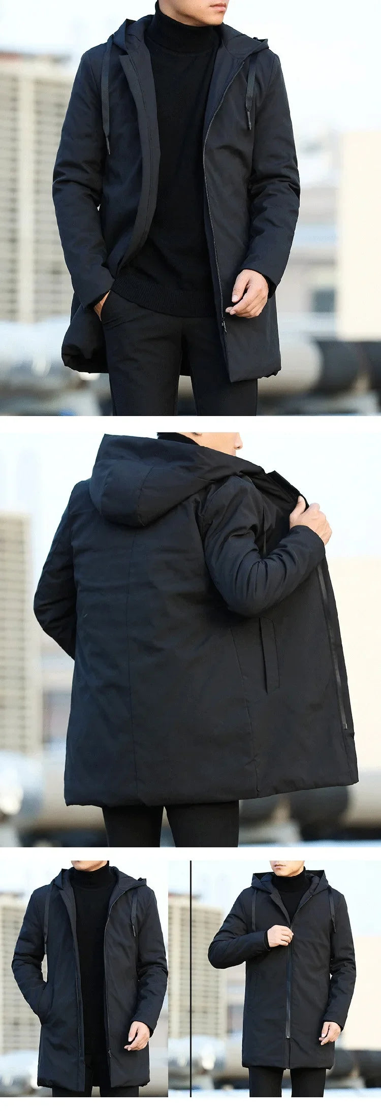 Autumn Winter Men's Trench Coat Male Windbreaker Outerwear Jaquet Man Coat Men Casual Thicken Warm Hooded Parkas Men Jackets