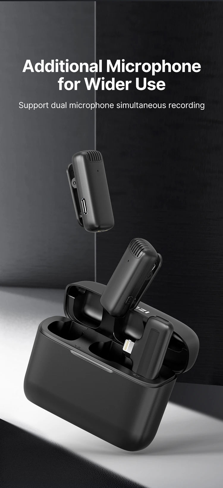 Ulanzi J12 Wireless Lavalier Microphone Audio Video Recording Mini Mic Plug Play For Smartphone Android iPhone Live Broadcast