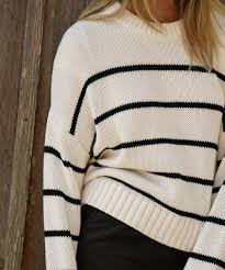 Sweater pullover women Spring and Autumn underwear 2023 New zipper stripe underlay short style popular premium sweater female