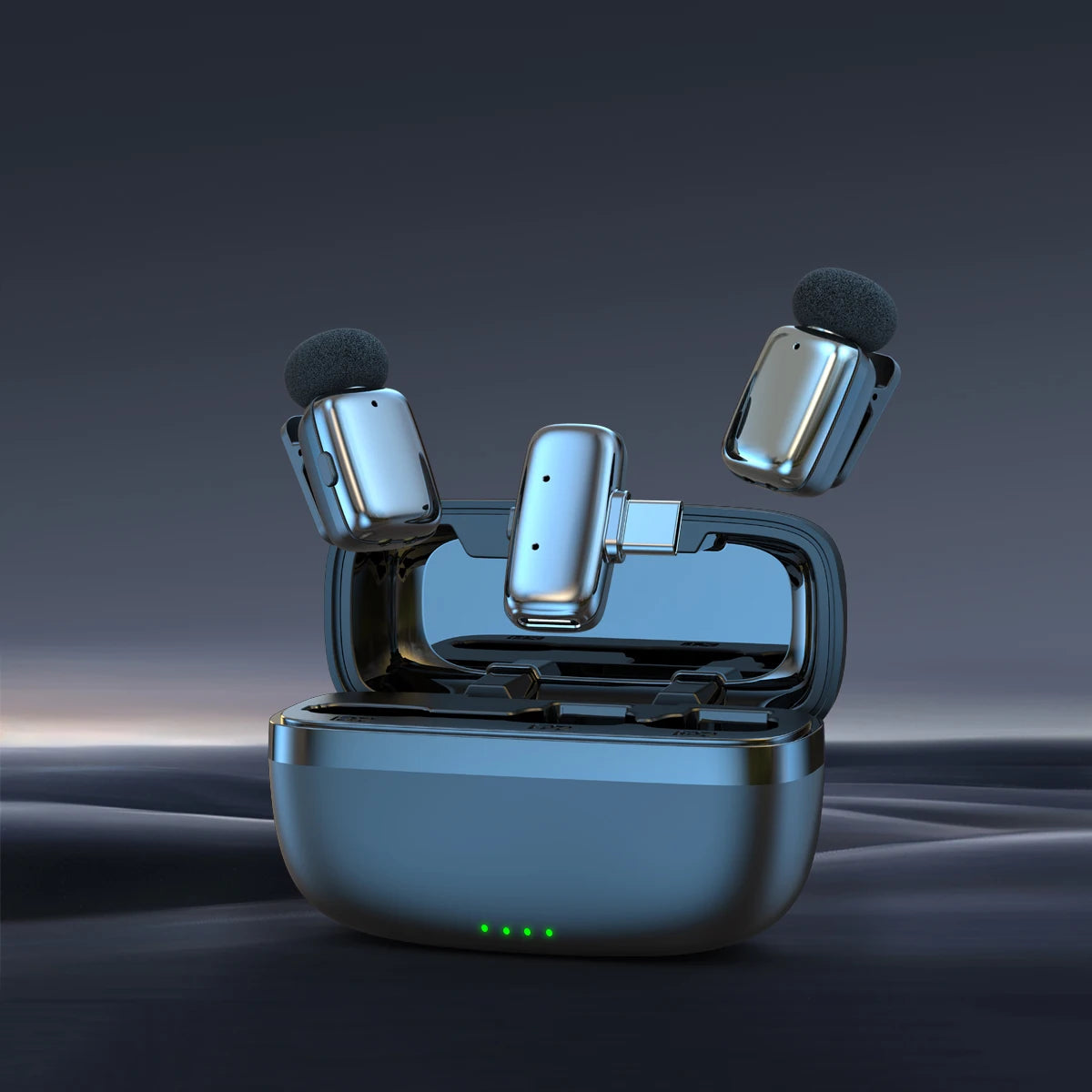 Wireless Lavalier Microphone With Charging case Lapel Microphones Set Video Recording Mini Mic For Phone Android Live Broadcast