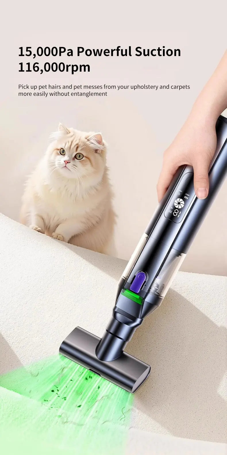 Cafele 15000Pa Wireless Vacuum Cleaner Portable Air Pump Vacuum Sealer Powerful Air Blower 4-in-1 For Car Home Office PC Clean